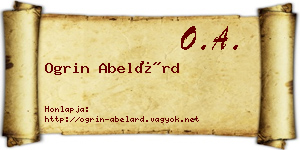 Ogrin Abelárd névjegykártya